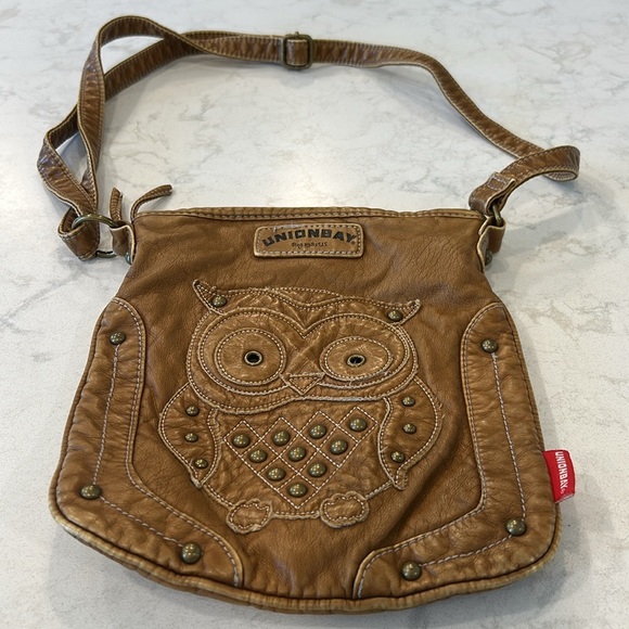 UNIONBAY Vintage Brown Owl Design Women's Crossbody Purse Faux Leather Bag Soft - Picture 14 of 14